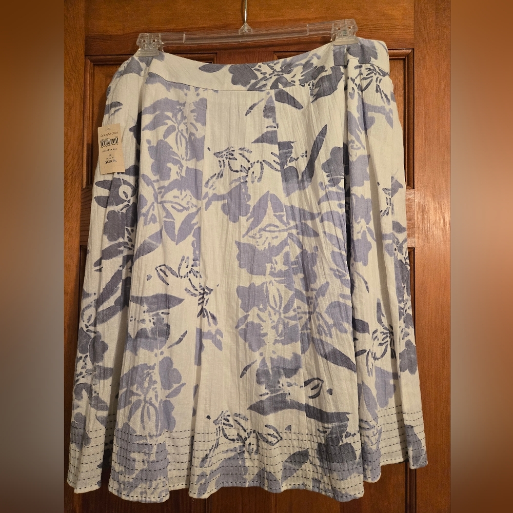 Floral Blue and White Skirt